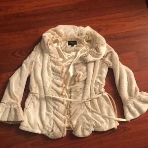 Damselle Faux Fur Ruffle Jacket